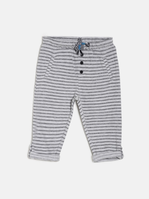 

MINI KLUB Boys Grey Striped Slim Fit Track Pant