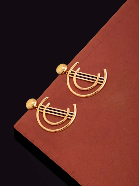 

Studio Voylla Gold-Toned Circular Drop Earrings