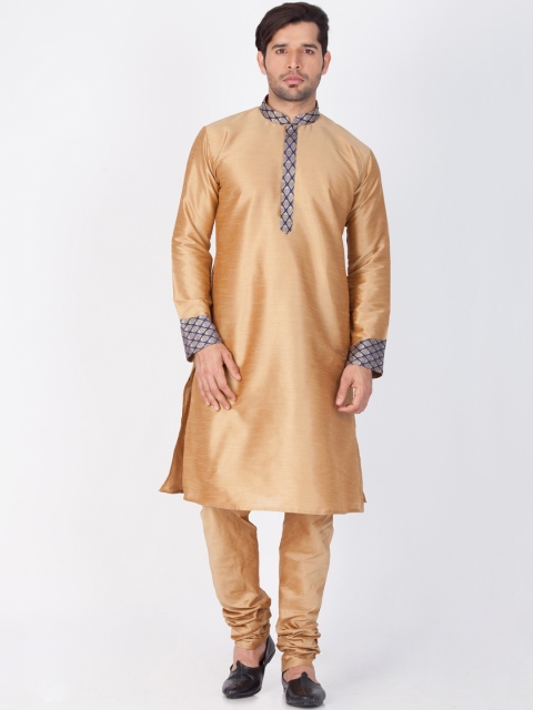 

VASTRAMAY Men Gold-Toned Yoke Design Kurta with Pyjamas