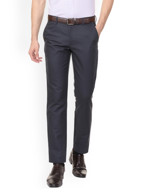 

Louis Philippe Men Navy Blue Slim Fit Solid Formal Trousers
