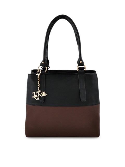 

LaFille Brown & Black Colourblocked Shoulder Bag