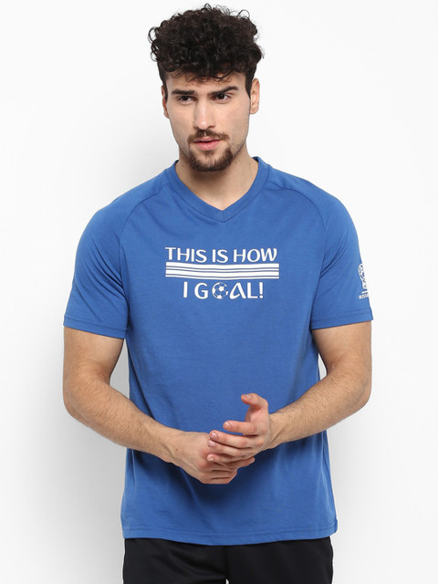 

FIFA U-17 WC Men Blue Printed V-Neck T-shirt