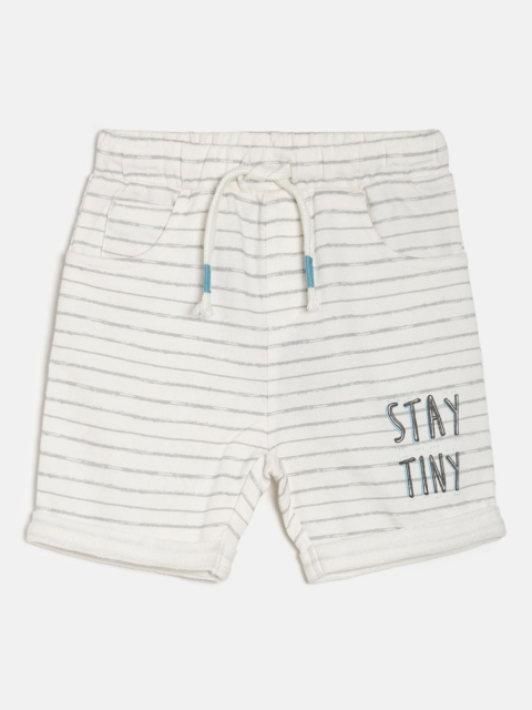

MINI KLUB Boys Off-White Striped Regular Fit Regular Shorts