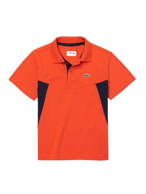 

Lacoste Boys Red & Black Colourblocked Polo Collar T-shirt