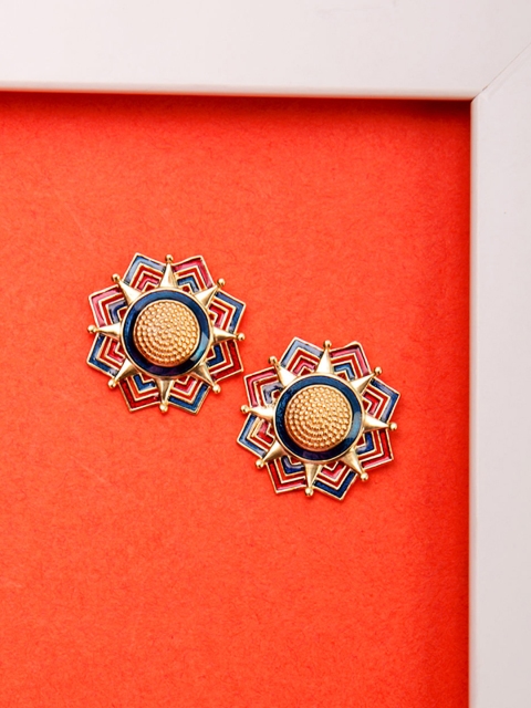 

Studio Voylla Gold-Toned Geometric Studs