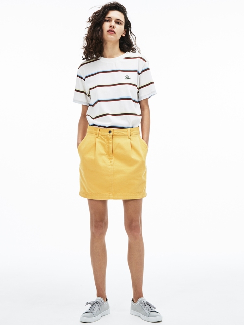 

Lacoste Women White Striped T-shirt