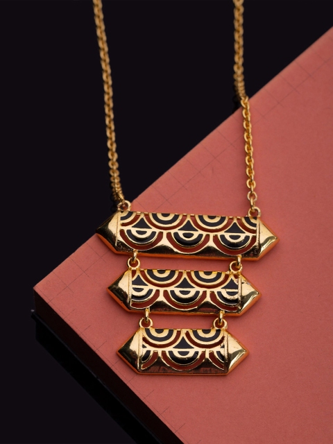 

Studio Voylla Gold-Plated & Black Handcrafted Necklace