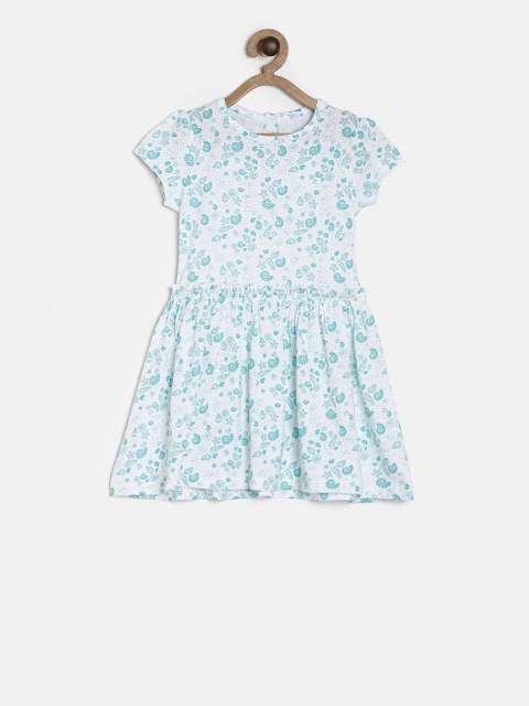 

MINI KLUB Girls Blue Printed Fit and Flare Dress