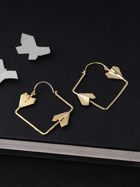 

Voylla Gold-Plated Handcrafted Contemporary Hoop Earrings