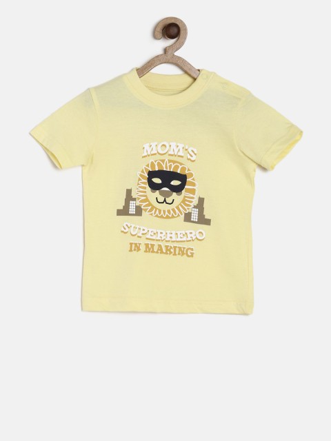 

MINI KLUB Boys Yellow Printed Round Neck T-shirt
