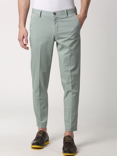 

Peter England Casuals Men Grey Regular Fit Solid Regular Trousers