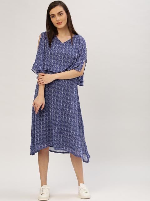 

Jaipur Kurti Women Blue Printed A-Line Dress
