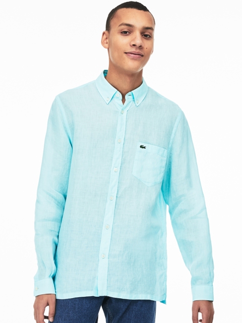 

Lacoste Men Blue Regular Fit Solid Casual Shirt