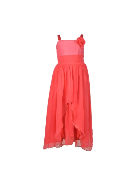

Samsara Couture Girls Coral Solid Fit and Flare Dress