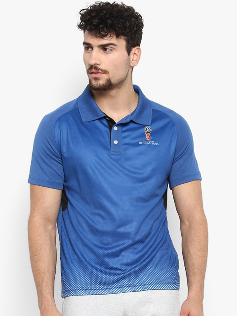 

FIFA U-17 WC Men Blue Solid Polo Collar T-shirt