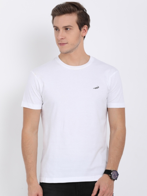 

Crocodile Men White Solid Round Neck Slim Fit T-shirt