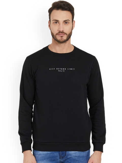 Status Quo Men Black Printed Sweatshirt