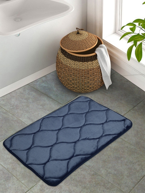 

Portico New York Navy Blue Textured Rectangular Anti-Skid Floor Mat