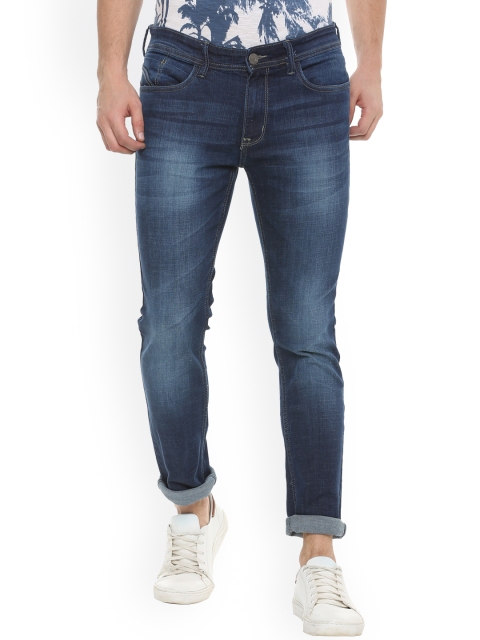 

People Men Blue Skinny Fit Mid-Rise Clean Look Jeans