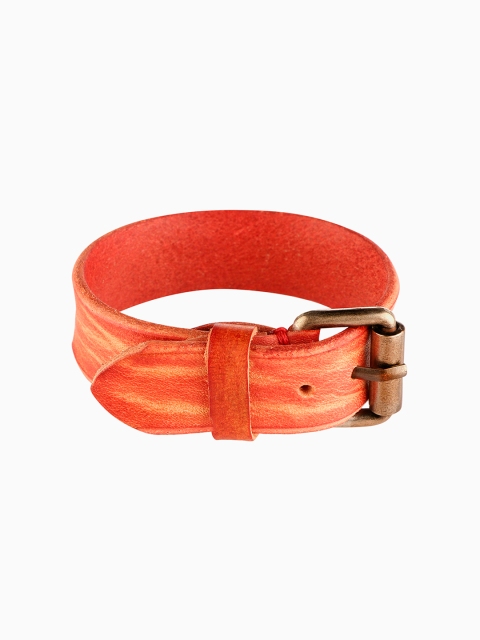 

Peora Men Red Stainless Steel Wraparound Bracelet