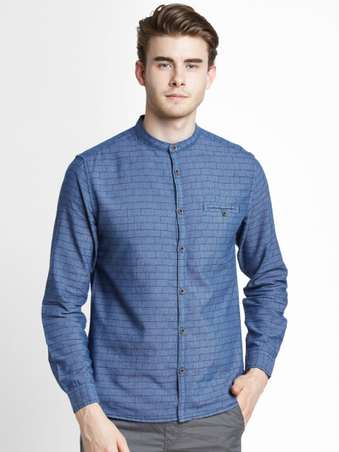 

Urban Ranger by pantaloons Men Blue Slim Fit Checked Casual Shirt