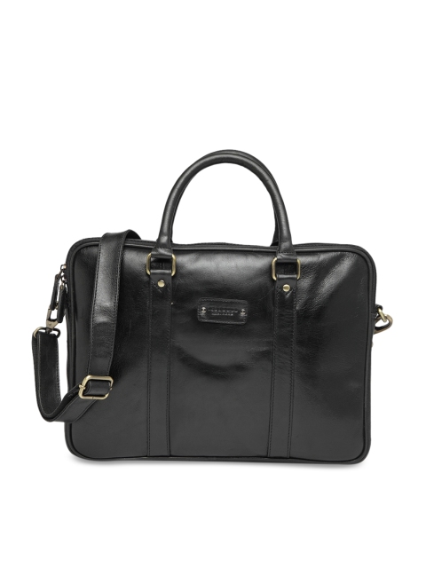 

Teakwood Leathers Unisex Black Solid Laptop Bag