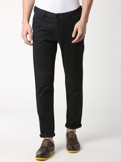 

Peter England Casuals Men Black Slim Fit Solid Chinos