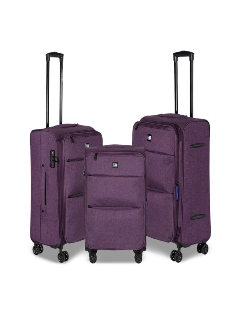 

Nasher Miles Unisex Set of 3 Purple Trolley Bags
