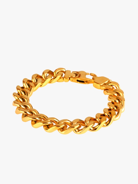 Peora Men Gold-Toned Stainless Steel Link Bracelet