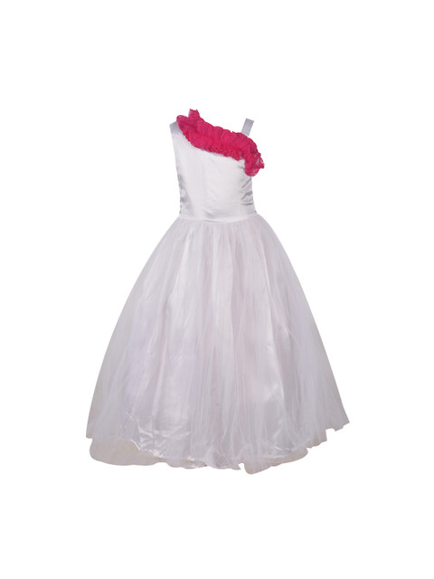 

Samsara Couture Girls White Solid Fit and Flare Dress