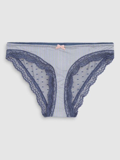 

next Women Blue & White Striped Briefs ST291905