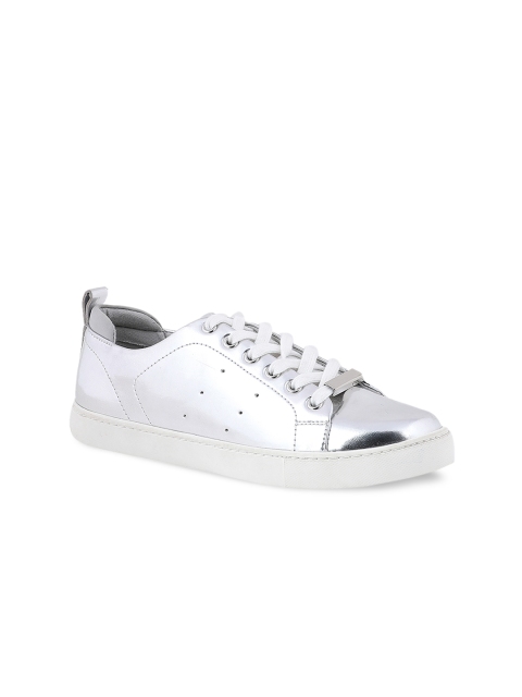 

ALDO Women Silver-Toned Metallic Sneakers