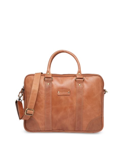 

Teakwood Leathers Unisex Tan Solid Laptop Bag
