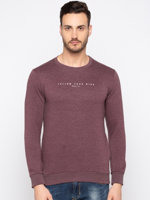 

Status Quo Men Maroon Solid Slim Fit Sweatshirt