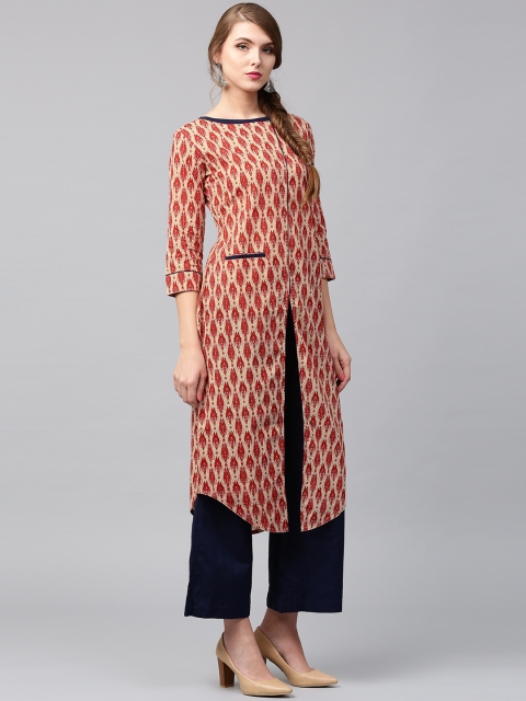 

Jaipur Kurti Women Red Printed A-Line Kurta