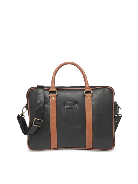 

Teakwood Leathers Unisex Black & Brown Colourblocked Laptop Bag