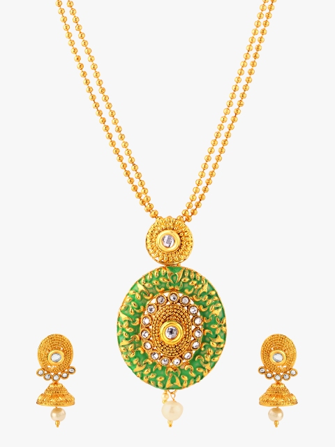 

Peora Women Gold-Plated Stone-Studded Kundan Jewellery Set
