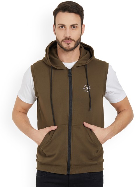 

Status Quo Men Olive Green Solid Hooded Sweatshirt