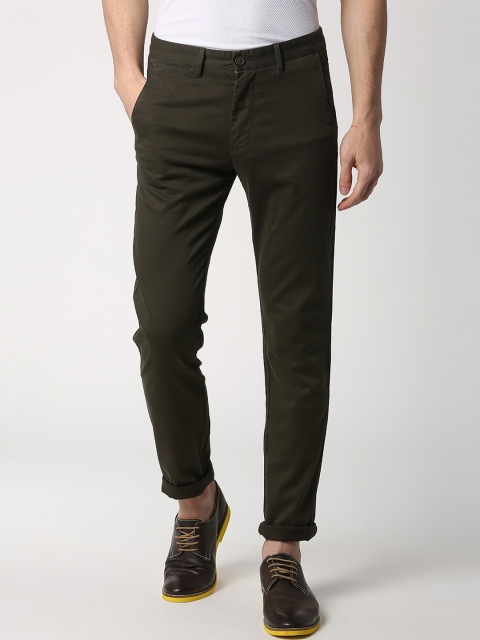 

Peter England Casuals Men Brown Slim Fit Self Design Chinos