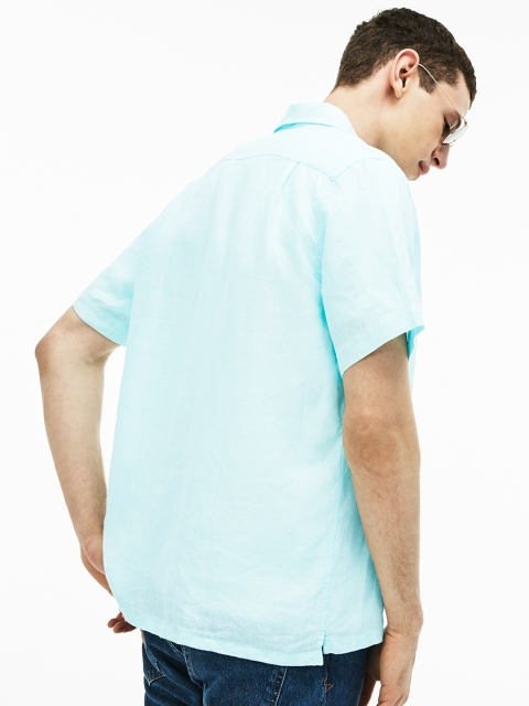 

Lacoste Men Blue Regular Fit Solid Casual Shirt