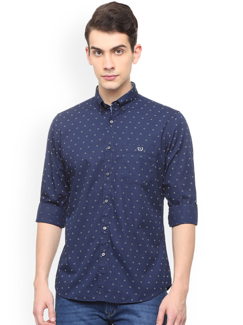 

Van Heusen Sport Men Navy Blue Slim Fit Printed Casual Shirt