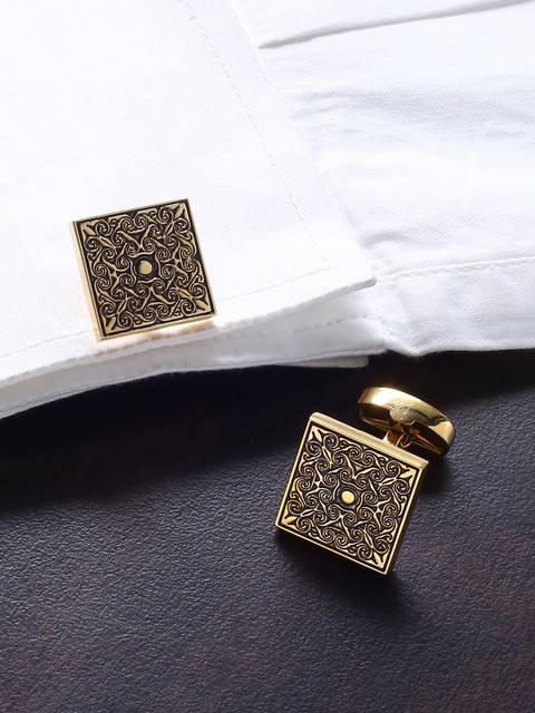 

Tistabene Gold-Toned & Black Square Cufflinks