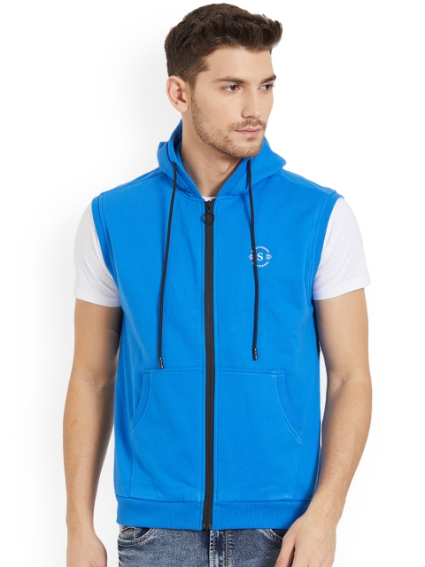 

Status Quo Men Blue Solid Hooded Sweatshirt