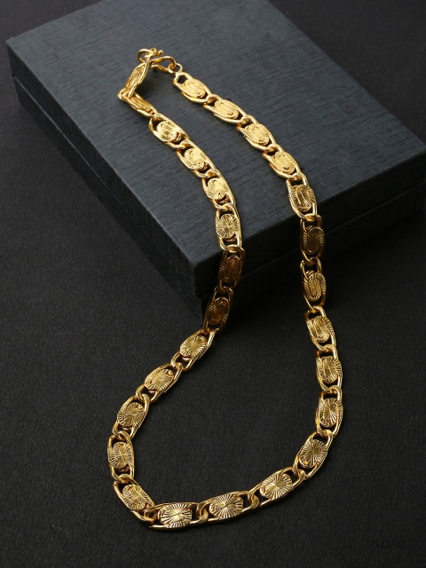 

Dare by Voylla Men Gold-Toned Brass Gold-Plated Handcrafted Chain