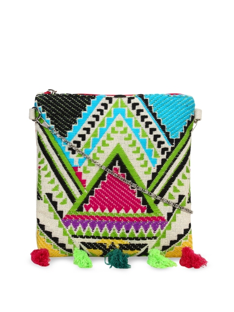 

Anekaant Multicoloured Self Design Sling Bag, Multi