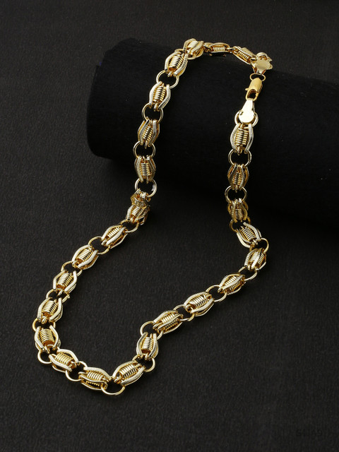 

Dare by Voylla Men Gold-Toned Stainless Steel Gold-Plated Handcrafted Chain
