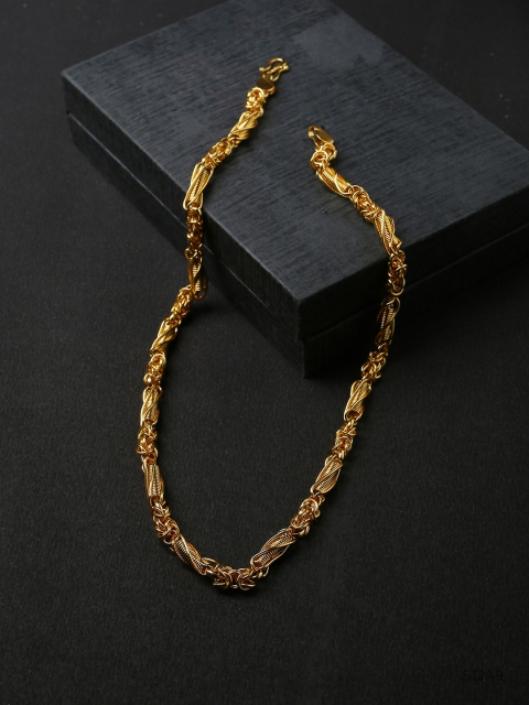 

Dare by Voylla Men Gold-Toned Brass Gold-Plated Handcrafted Chain