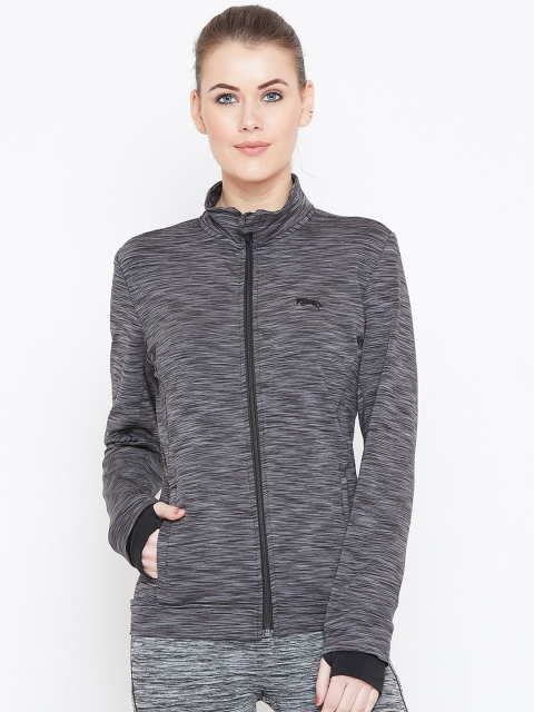 

JUMP USA Women Charcoal Grey Solid Lightweight Sporty Jacket