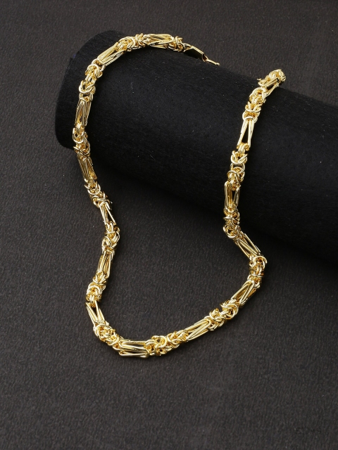 

Dare by Voylla Men Gold-Toned Stainless Steel Gold-Plated Handcrafted Chain