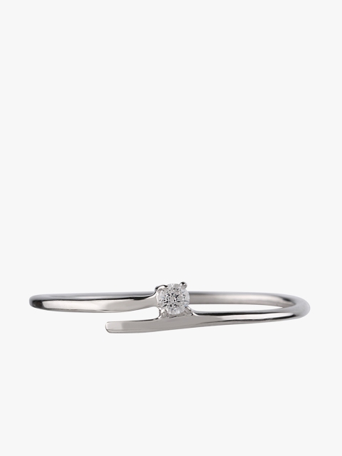 

Peora Women Silver-Plated Sleek Solitaire CZ 925 Sterling Silver Rhodium Ring